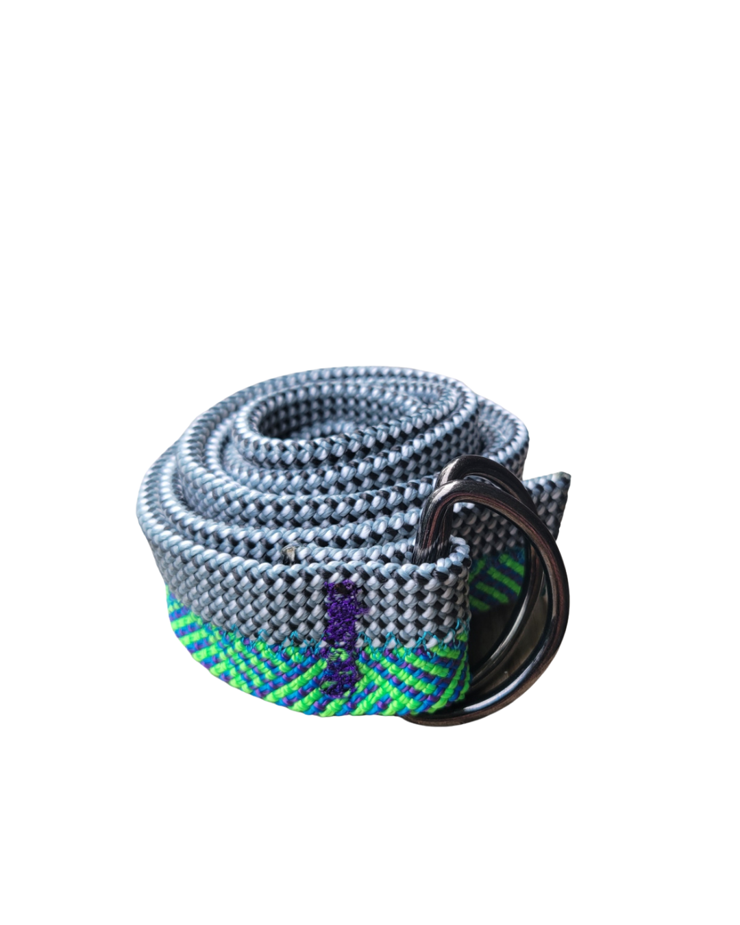 Recycled Rope Belt - BI COLOR: Grey Green Blue