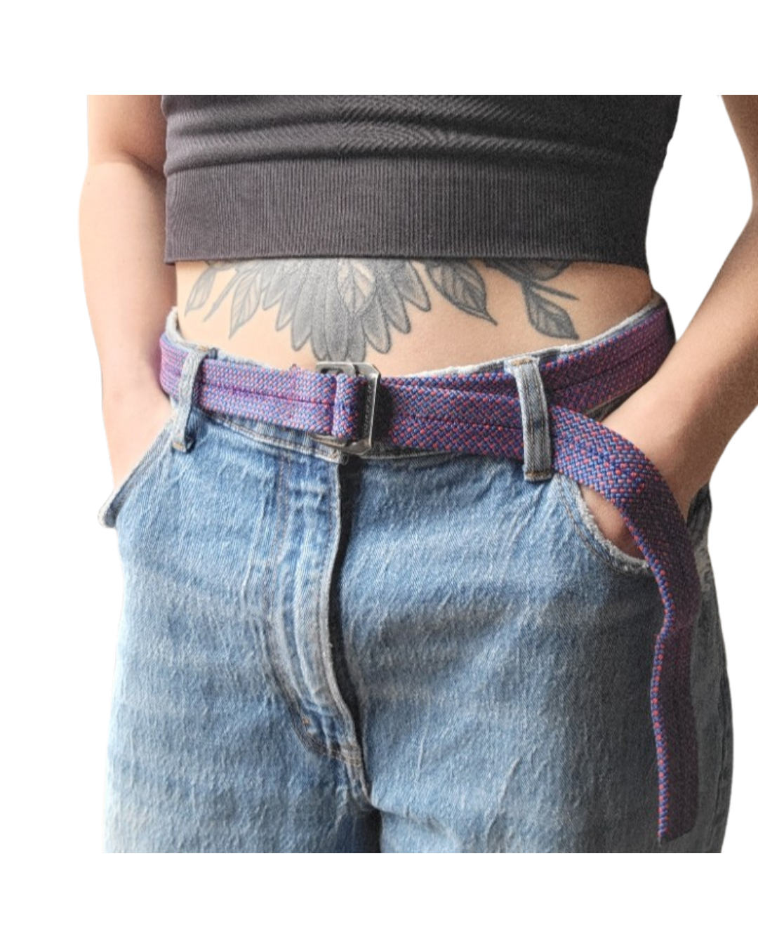 Recycled Rope Belt - Red Blue Purple