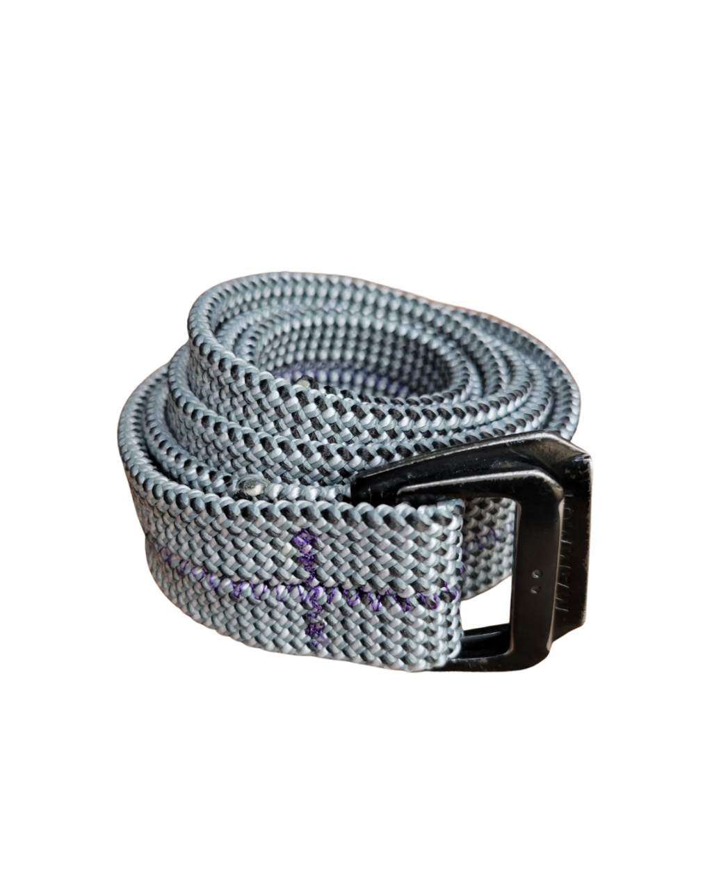 Recycled Rope Belt - Gray + Purple Thread